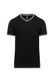 Heren T-shirt V Hals Kariban K374 BLACK-LIGHT GREY-WHITE